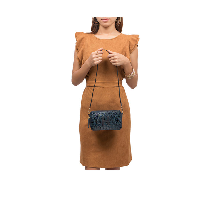 Panama 01 Blue Leather Crossbody