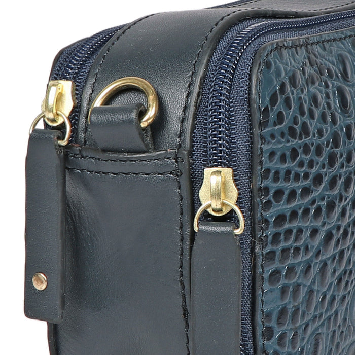 Panama 01 Blue Leather Crossbody