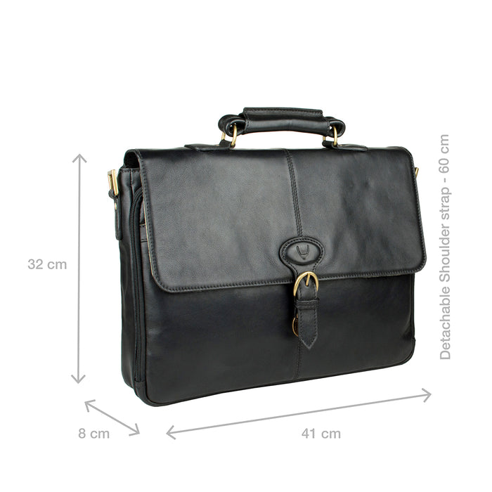 Parker 01 Black Leather  Briefcase