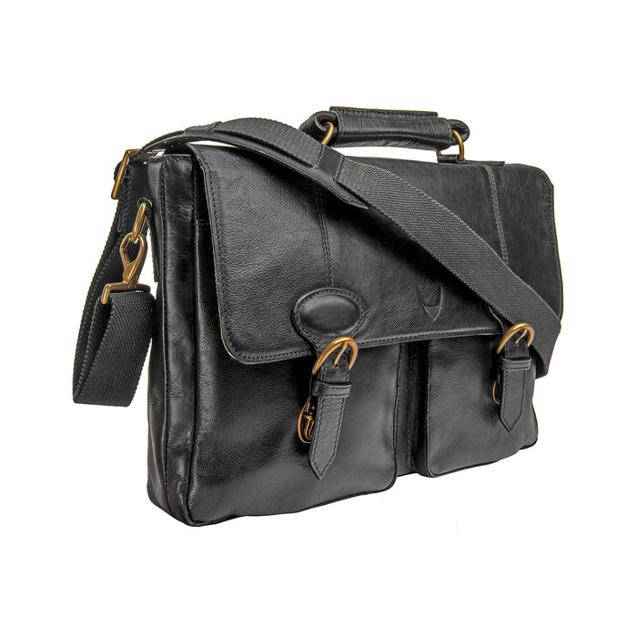 Parker 02 Black Leather  Briefcase