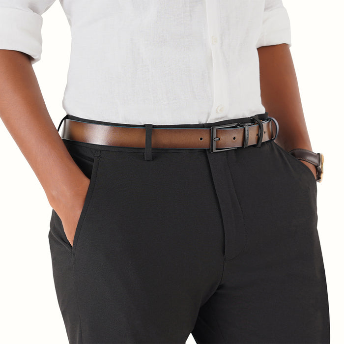 Paros Oslo Men's Blue Reversible Leather Belt