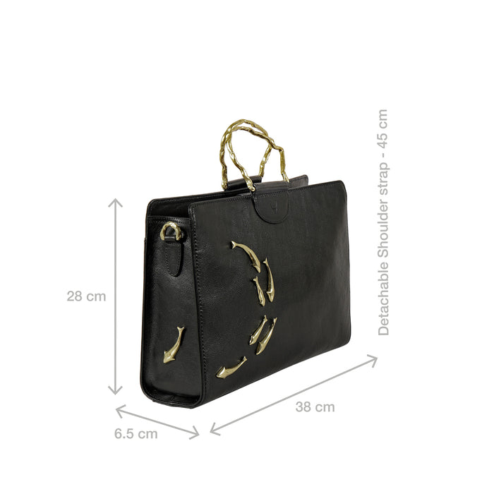 Parrot 02 Black Leather Briefcase