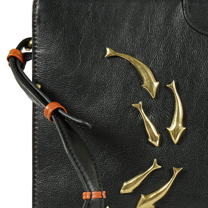 Parrot 02 Black Leather Briefcase