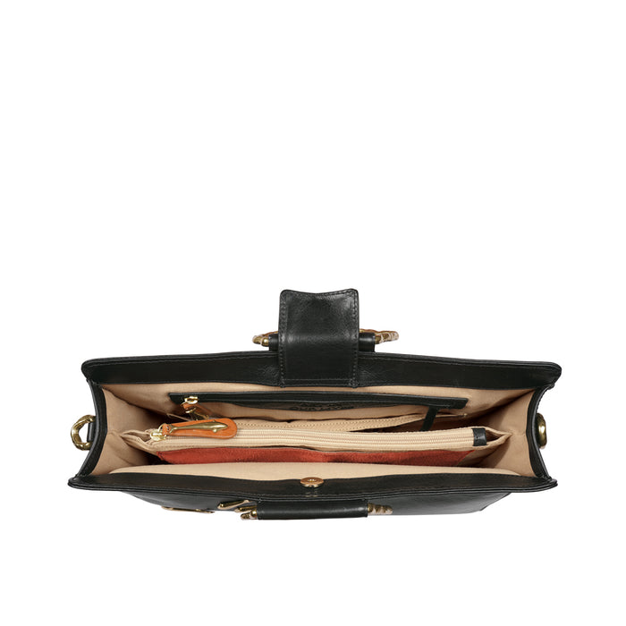 Parrot 02 Black Leather Briefcase
