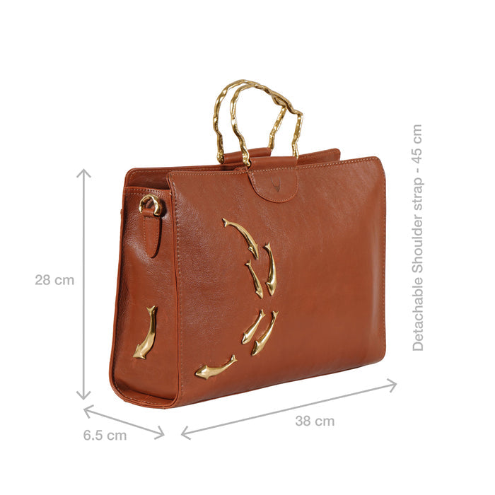 Parrot 02 Tan Leather Briefcase