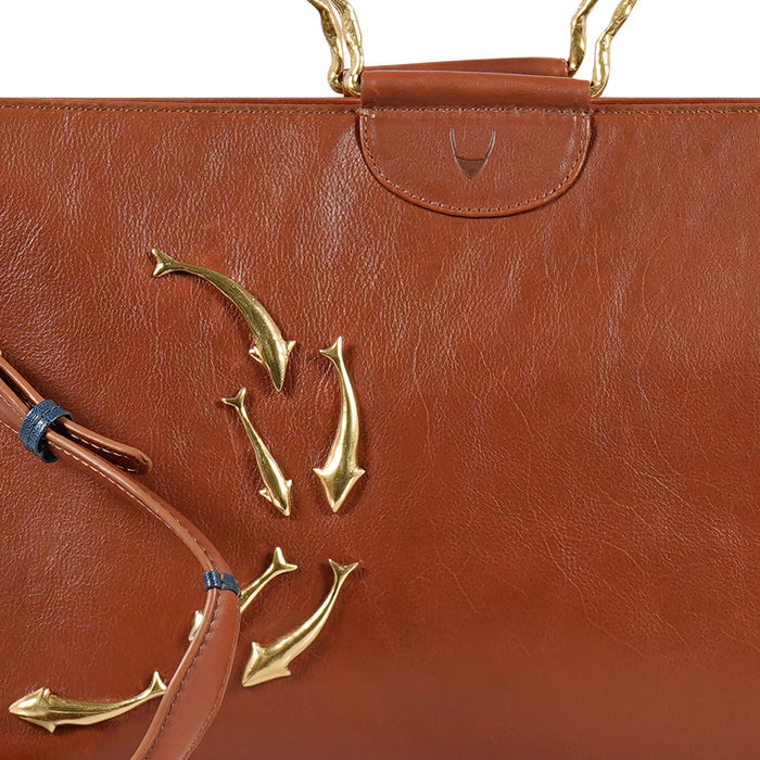 Parrot 02 Tan Leather Briefcase
