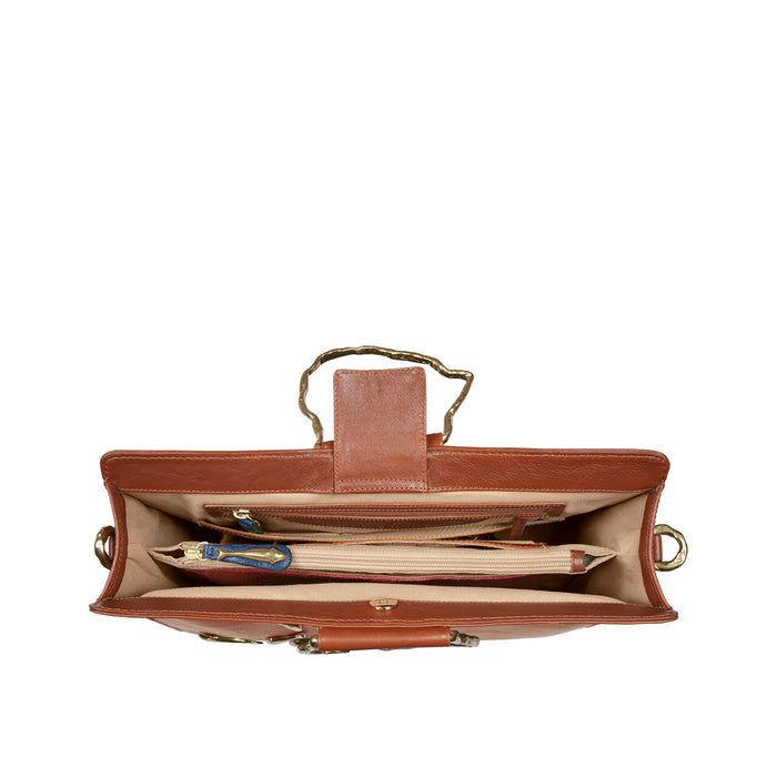 Parrot 02 Tan Leather Briefcase
