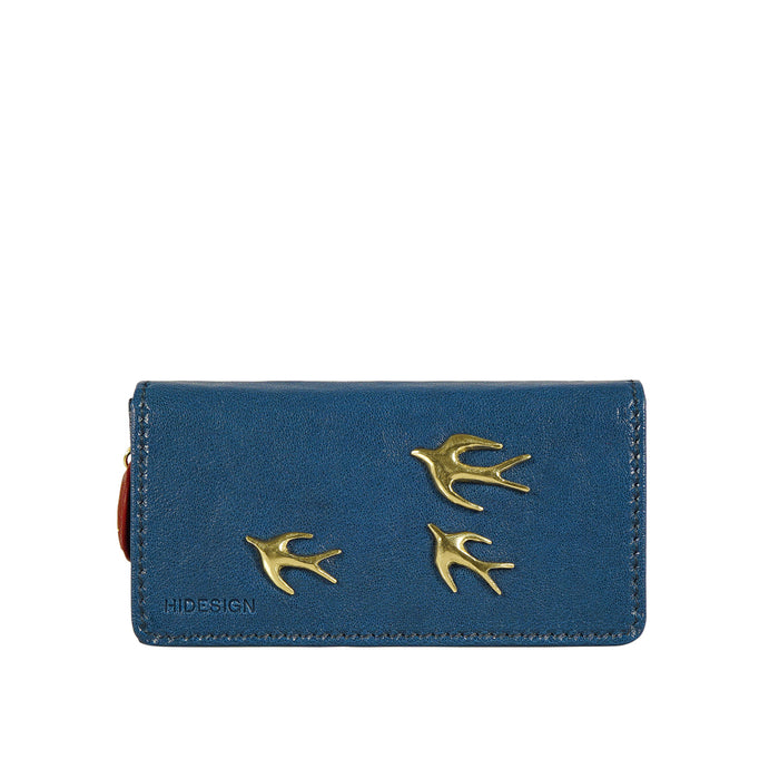 Parrot W1 Blue Leather Bi-Fold Wallet