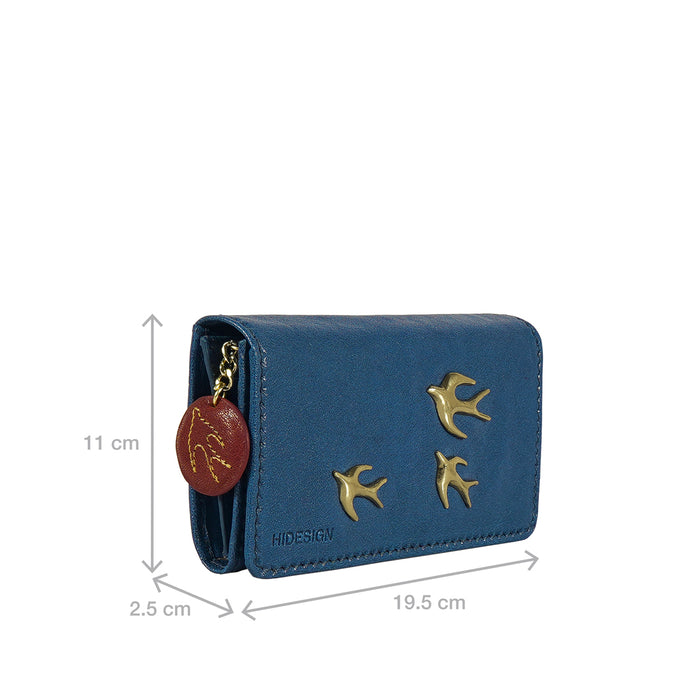 Parrot W1 Blue Leather Bi-Fold Wallet