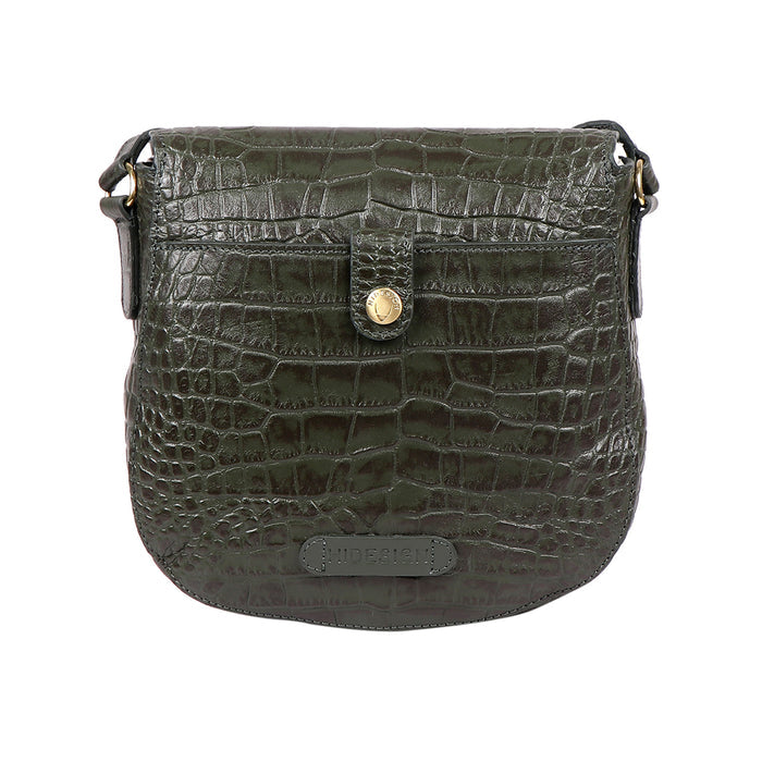 Paula 01 Green Leather Crossbody