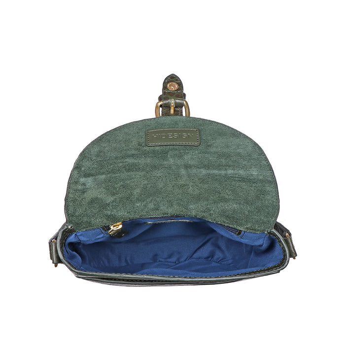 Paula 01 Green Leather Crossbody
