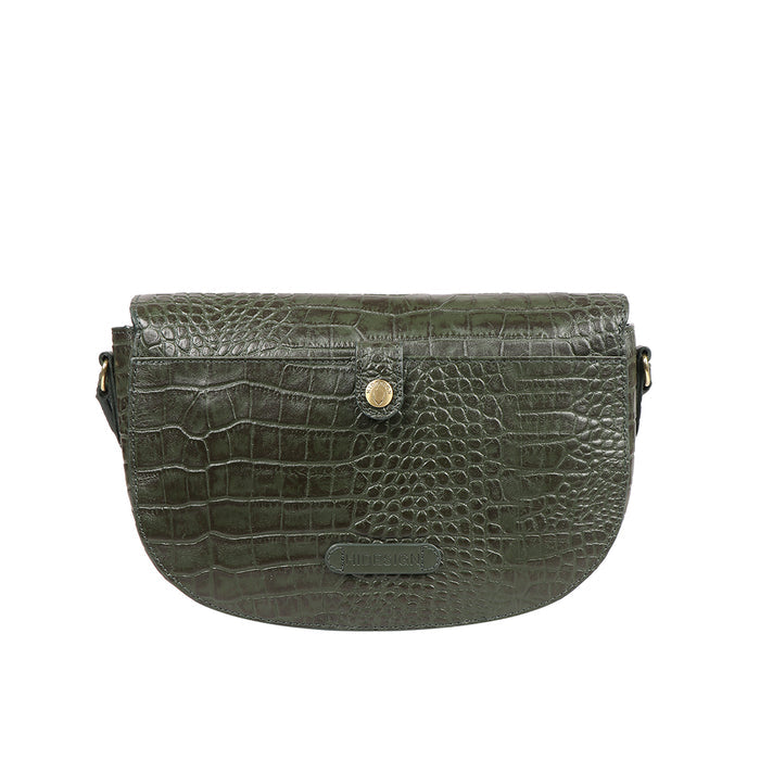 Paula 02 Green Leather Crossbody