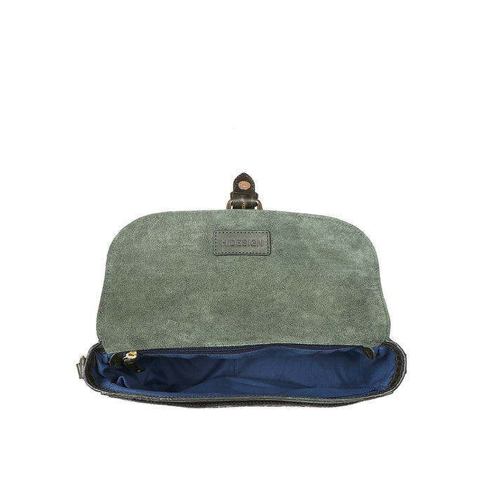 Paula 02 Green Leather Crossbody