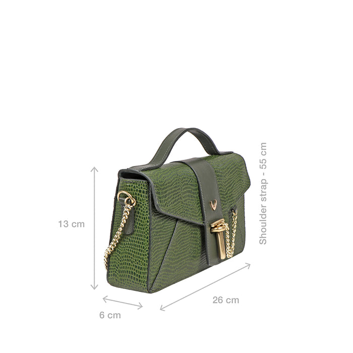 Peggy 02 Green Leather Sling Bag