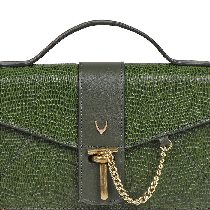 Peggy 02 Green Leather Sling Bag