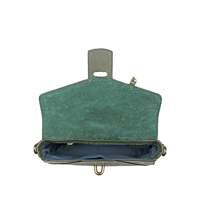 Peggy 02 Green Leather Sling Bag