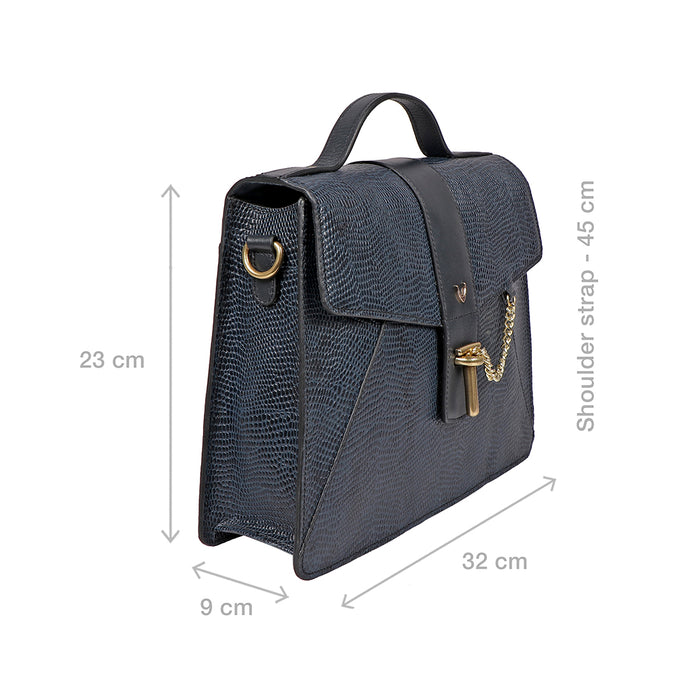 Peggy 03 Blue Leather Satchel