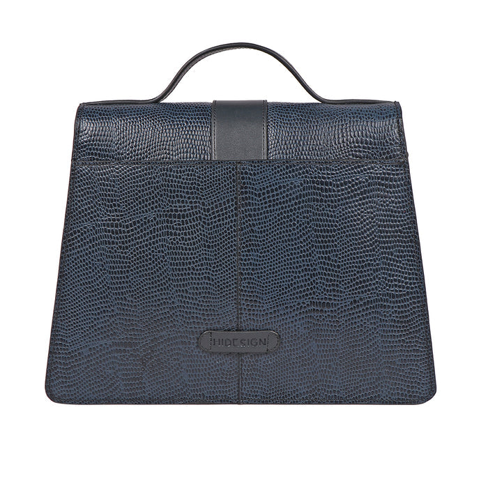 Peggy 03 Blue Leather Satchel