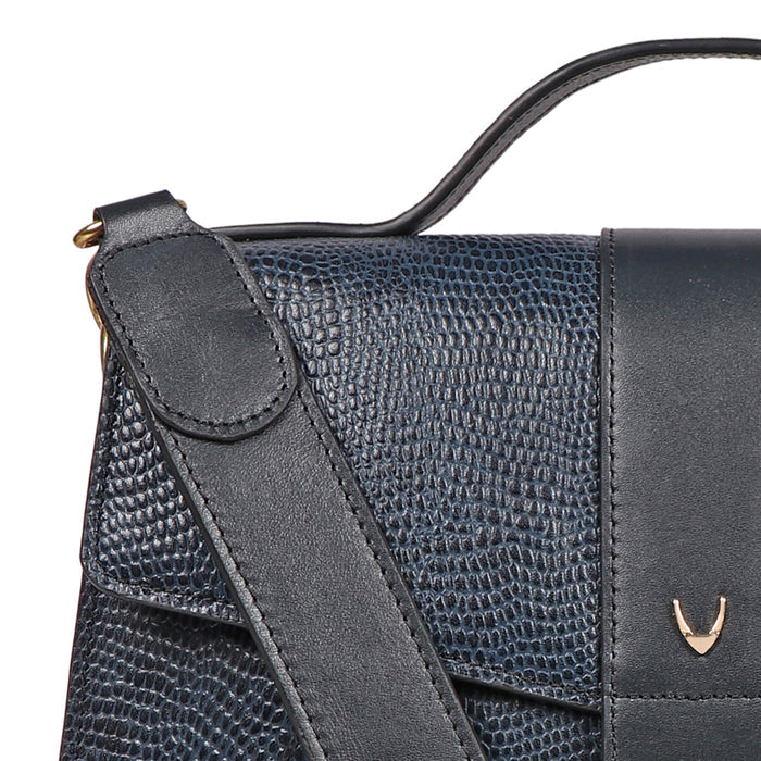 Peggy 03 Blue Leather Satchel
