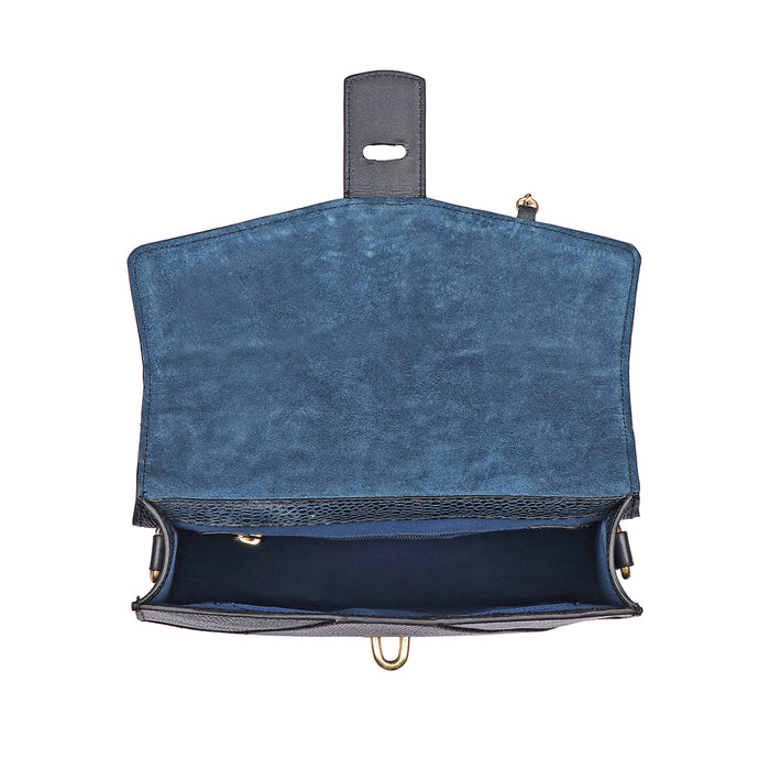 Peggy 03 Blue Leather Satchel