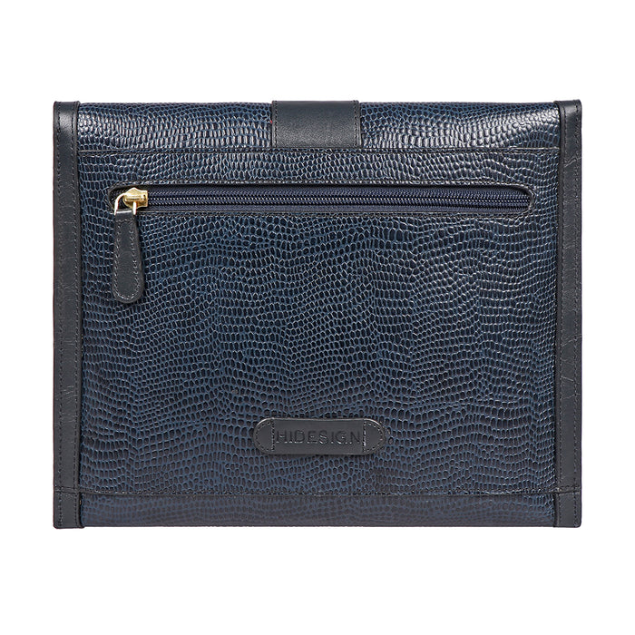 Peggy 04 Blue Leather Clutch