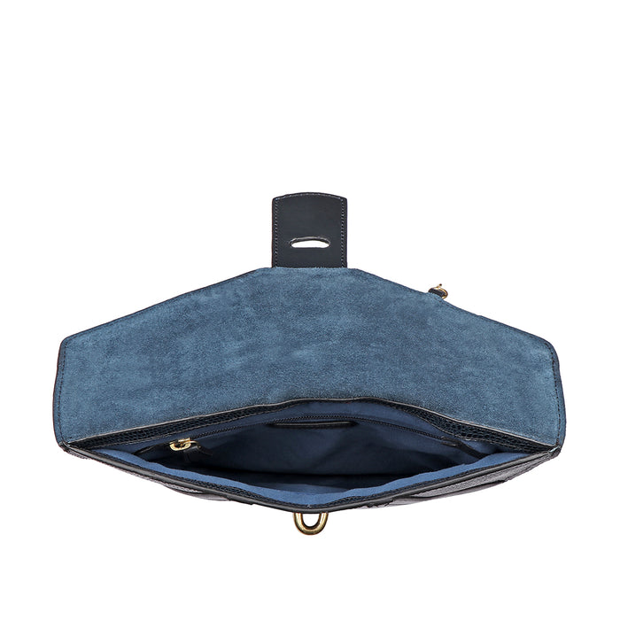 Peggy 04 Blue Leather Clutch