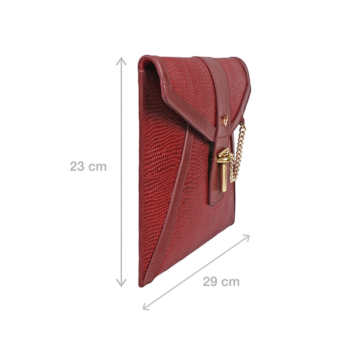 Peggy 04 Red Leather Clutch