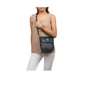 Peru 01 Blue Leather Crossbody