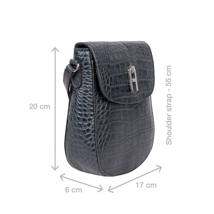 Peru 01 Blue Leather Crossbody