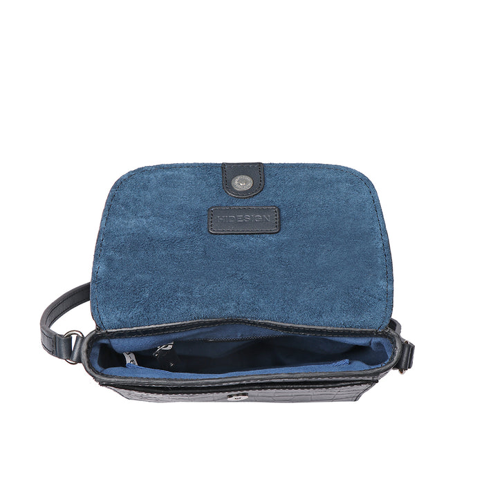 Peru 01 Blue Leather Crossbody