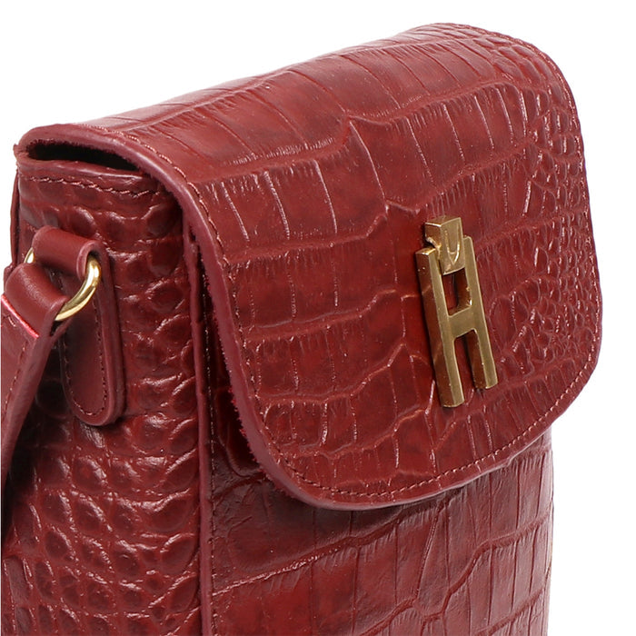 Peru 01 Red Leather Crossbody