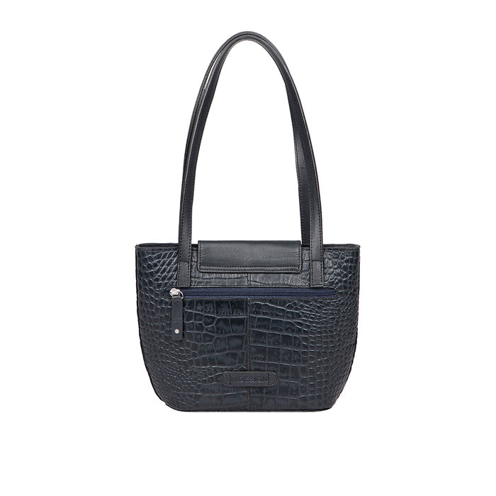 Peru 02 Blue Leather Tote Bag