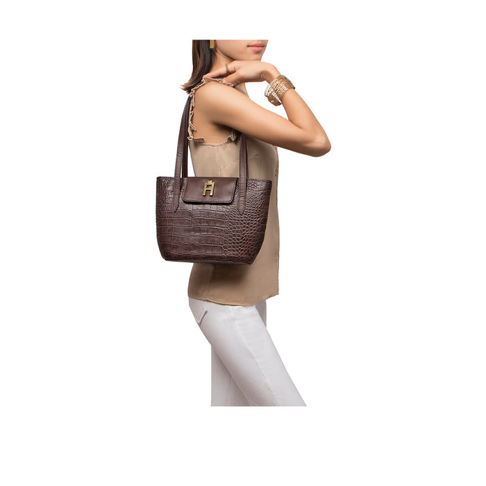 Peru 02 Brown Leather Tote Bag