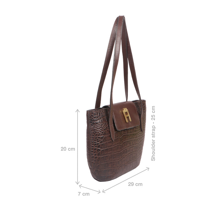 Peru 02 Brown Leather Tote Bag