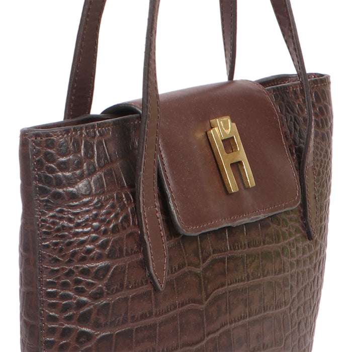 Peru 02 Brown Leather Tote Bag
