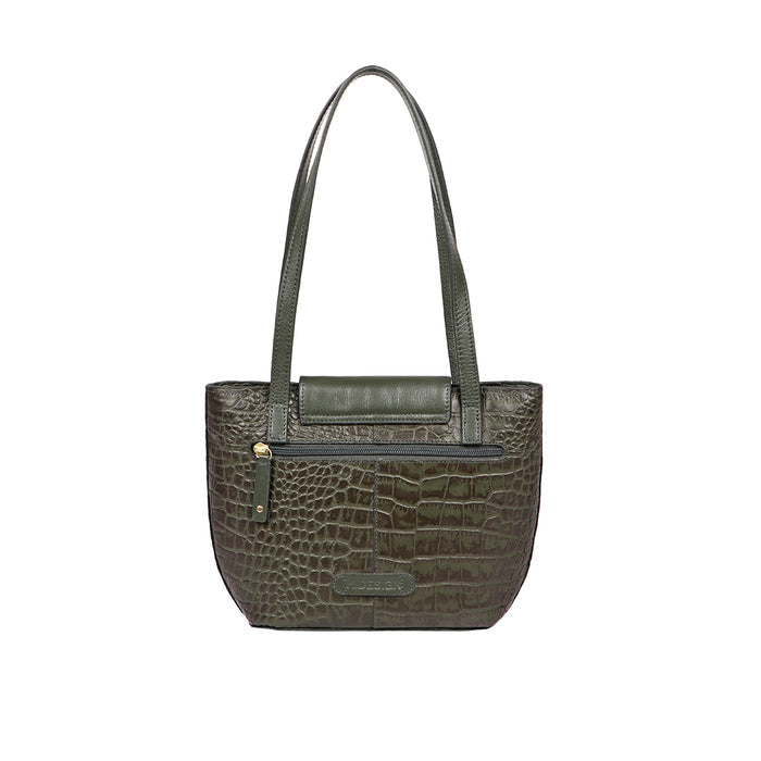 Peru 02 Green Leather Tote Bag