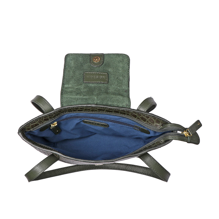 Peru 02 Green Leather Tote Bag