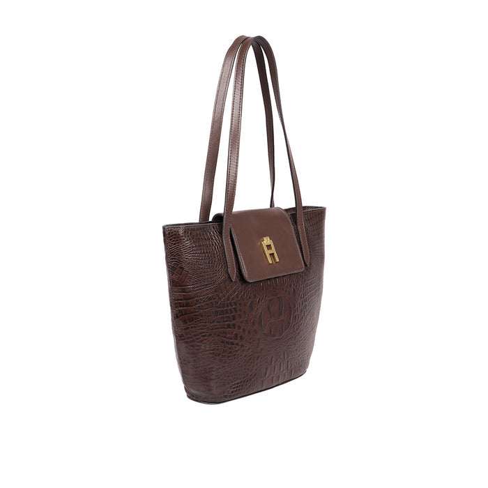 Peru 03 Brown Leather Tote Bag
