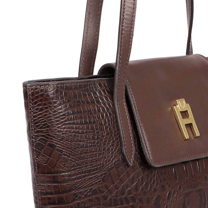 Peru 03 Brown Leather Tote Bag