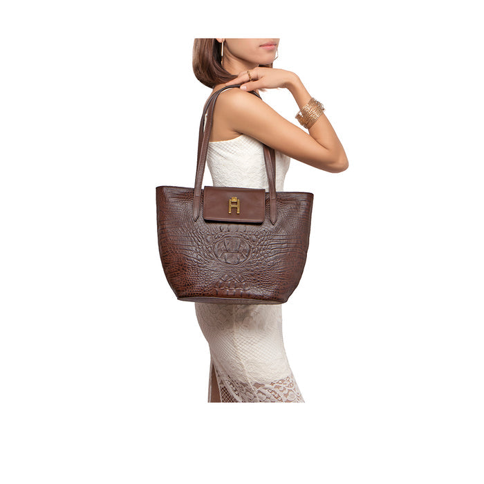 Peru 03 Brown Leather Tote Bag