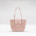 Peru 03 Pink Leather Tote Bag