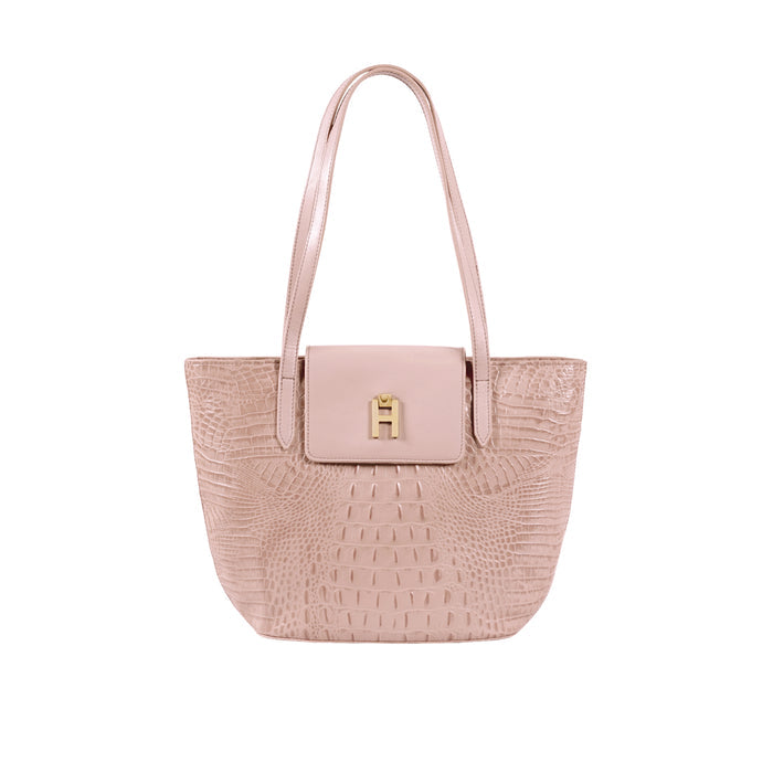 Peru 03 Pink Leather Tote Bag