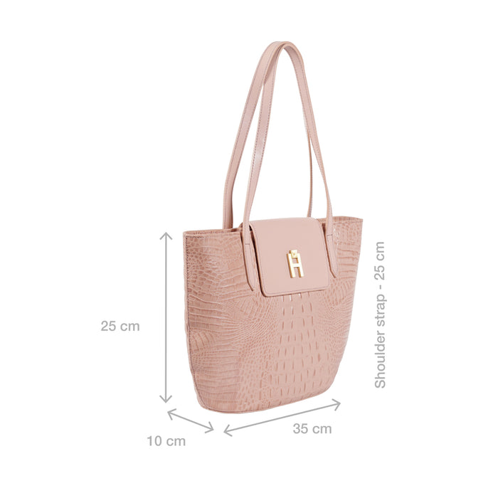 Peru 03 Pink Leather Tote Bag