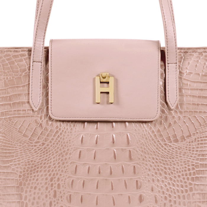 Peru 03 Pink Leather Tote Bag