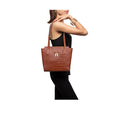 Peru 07 Tan Leather Tote Bag