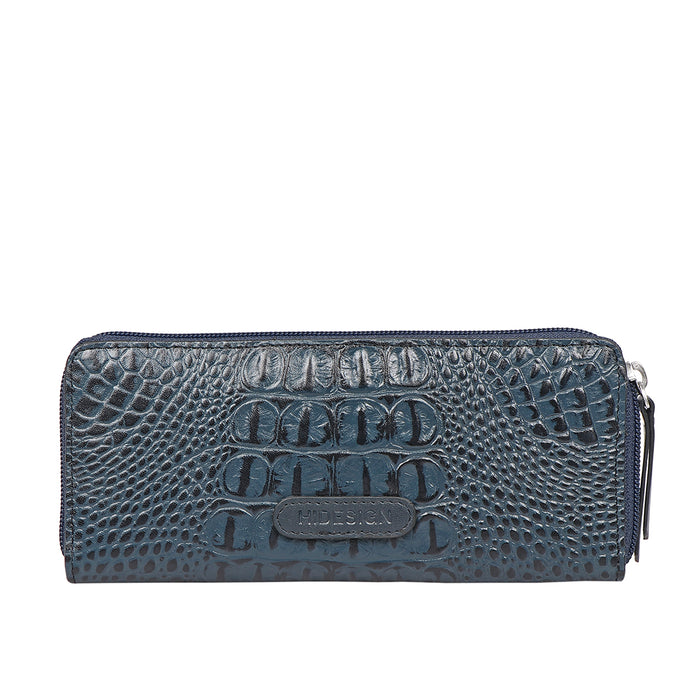 Peru W1 Blue Leather Zip Around Wallet