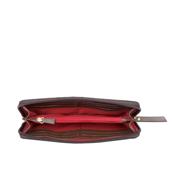 Peru W1 Brown Leather Zip Around Wallet
