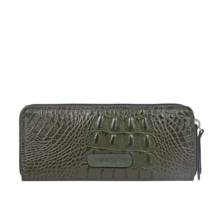 Peru W1 Green Leather Zip Around Wallet