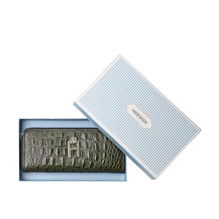 Peru W1 Green Leather Zip Around Wallet