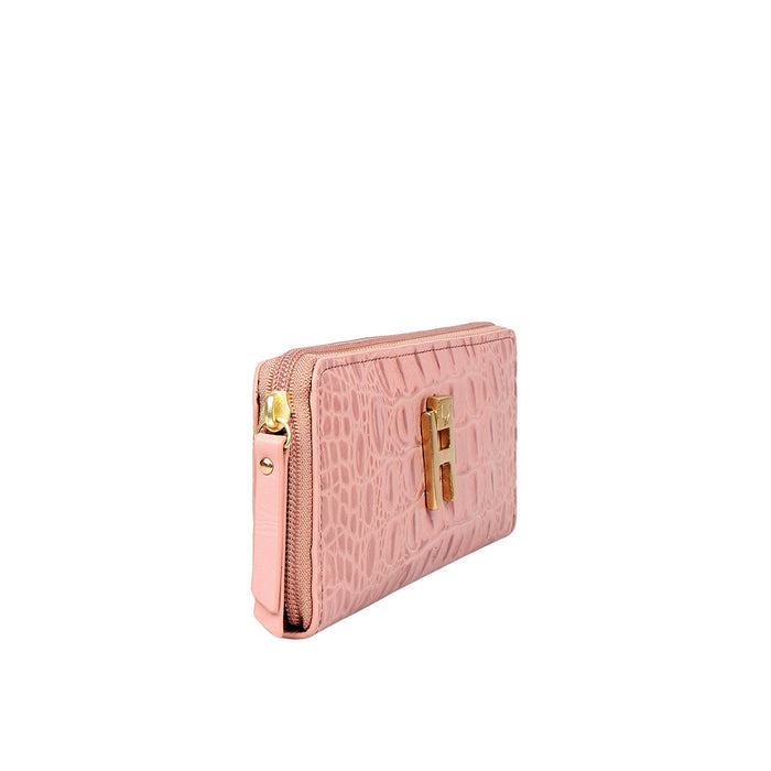 Peru W1 Pink Leather Zip Around Wallet